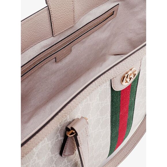 Gucci Women Gg Supreme Fabric And Leather Shoulder Bag With Frontal Web Band - Picture 4 of 5